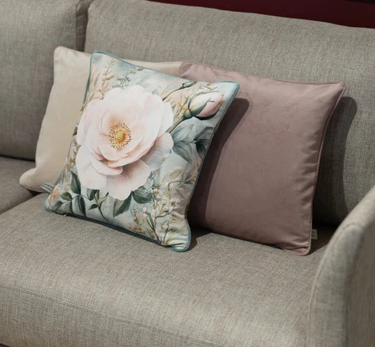 Cushion F+H Velvet Vintage Floral Sage